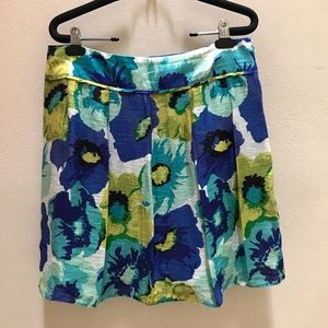 Loft Linen Floral Mini Skirt Size 8